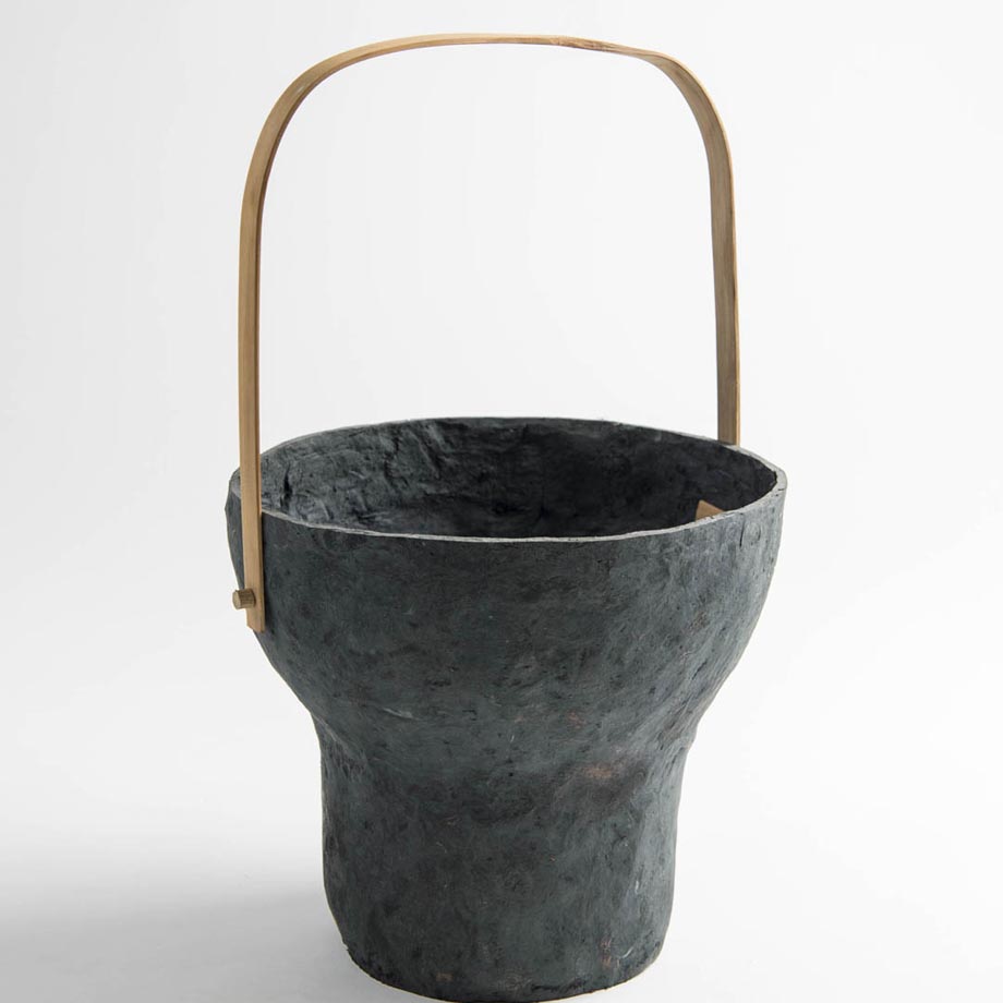 PAPER CLAY VASE (DARK GREY SINGLE) by INDIGENOUS